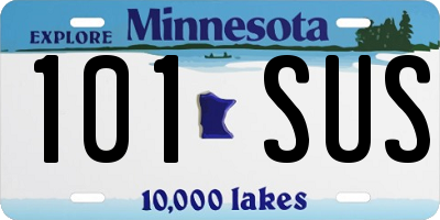 MN license plate 101SUS