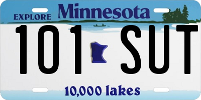 MN license plate 101SUT