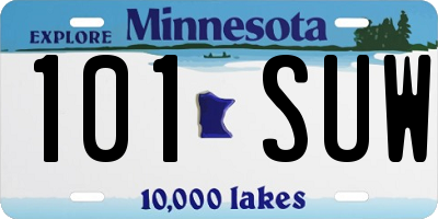 MN license plate 101SUW