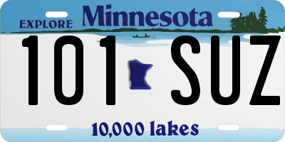 MN license plate 101SUZ