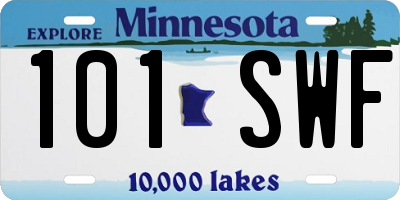 MN license plate 101SWF