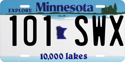 MN license plate 101SWX