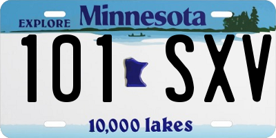 MN license plate 101SXV