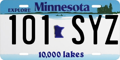 MN license plate 101SYZ