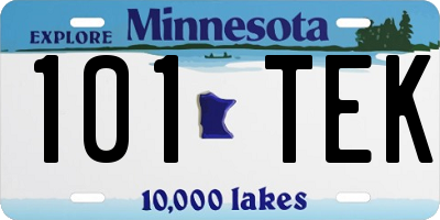 MN license plate 101TEK