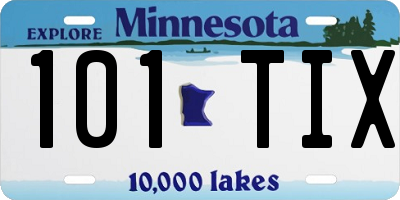 MN license plate 101TIX