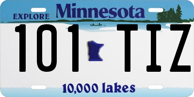 MN license plate 101TIZ