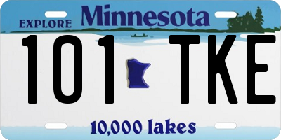 MN license plate 101TKE