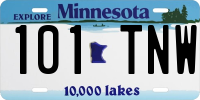 MN license plate 101TNW