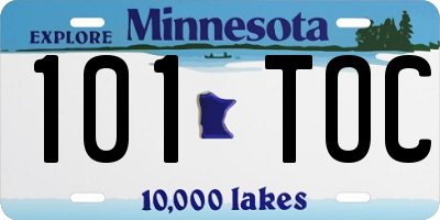 MN license plate 101TOC