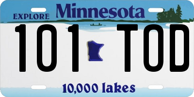 MN license plate 101TOD