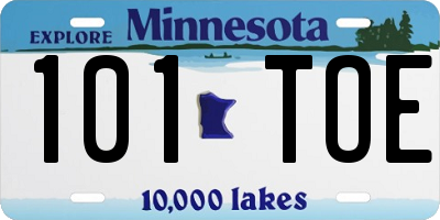 MN license plate 101TOE