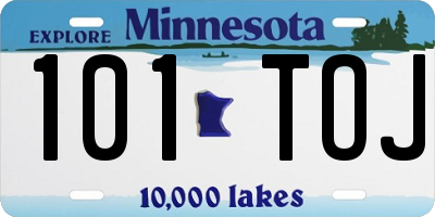 MN license plate 101TOJ
