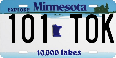 MN license plate 101TOK