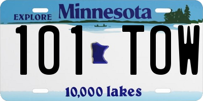 MN license plate 101TOW