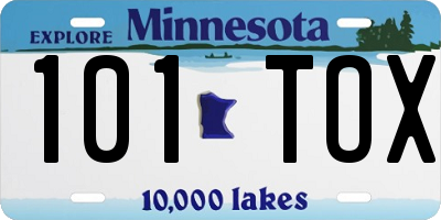 MN license plate 101TOX