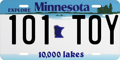 MN license plate 101TOY