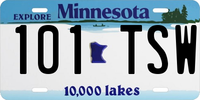 MN license plate 101TSW