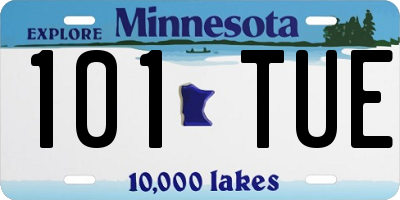 MN license plate 101TUE