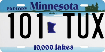 MN license plate 101TUX