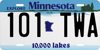 MN license plate 101TWA