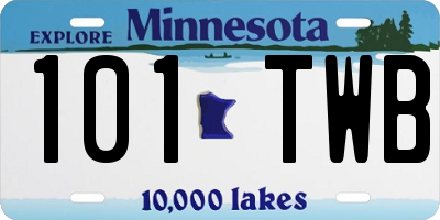 MN license plate 101TWB