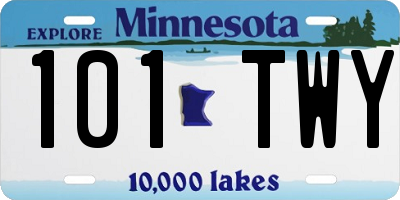 MN license plate 101TWY