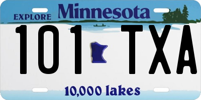 MN license plate 101TXA