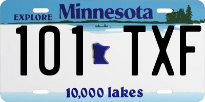 MN license plate 101TXF