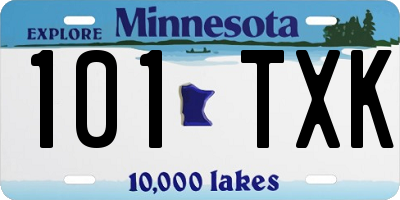 MN license plate 101TXK