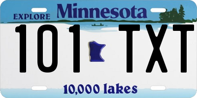 MN license plate 101TXT