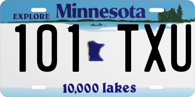 MN license plate 101TXU