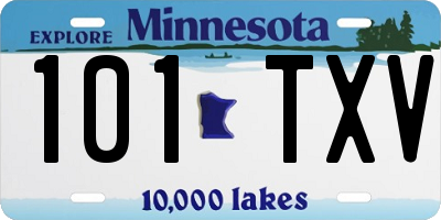 MN license plate 101TXV