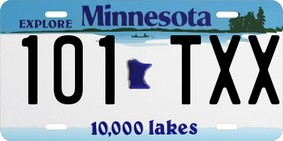 MN license plate 101TXX