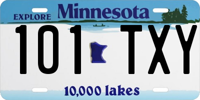 MN license plate 101TXY
