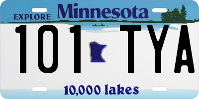 MN license plate 101TYA
