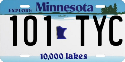 MN license plate 101TYC
