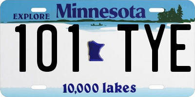 MN license plate 101TYE