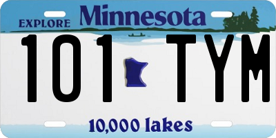 MN license plate 101TYM