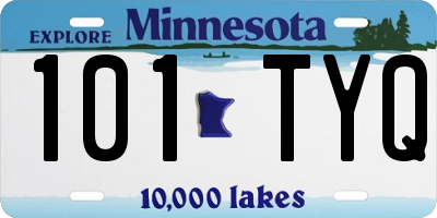 MN license plate 101TYQ