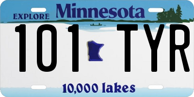 MN license plate 101TYR