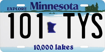 MN license plate 101TYS