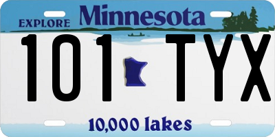 MN license plate 101TYX