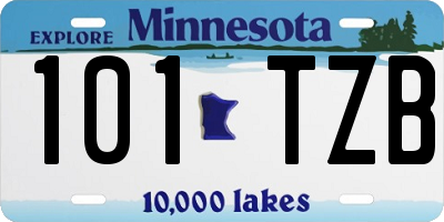 MN license plate 101TZB
