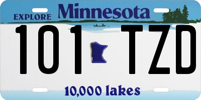 MN license plate 101TZD