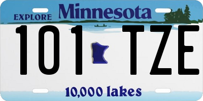MN license plate 101TZE