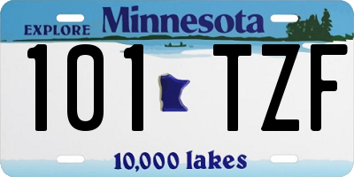 MN license plate 101TZF