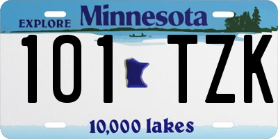 MN license plate 101TZK