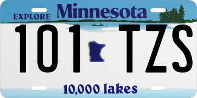 MN license plate 101TZS