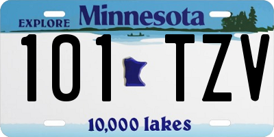 MN license plate 101TZV